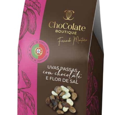 Maria Chocolate Sabores do Chef Uvas Passas, Chocolate e Flor de Sal Chocolate Fabrico Artesanal