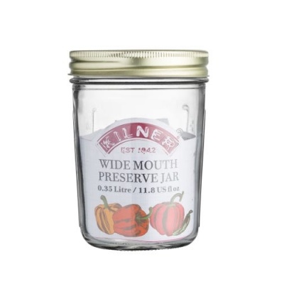 Kilner Frasco de conserva Boca Larga 0,35 litros Utensílios