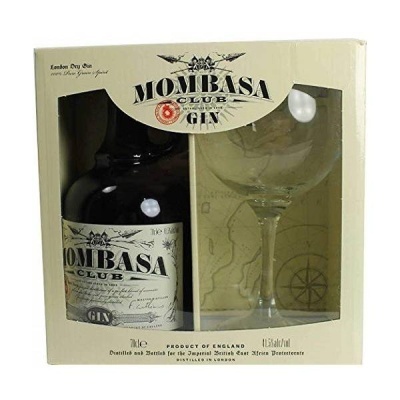 Conjunto de gin Mombasa Club com copo em caixa de presente