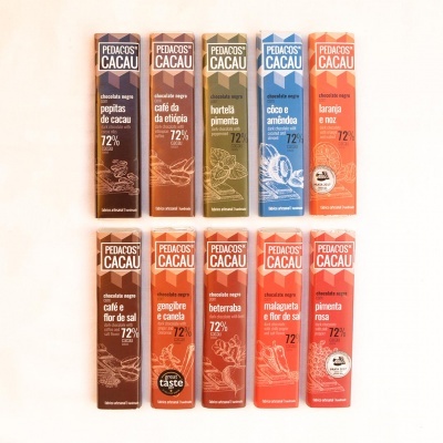 Pedaços de Cacau Kit de Degustação de Tabletes Artesanais