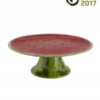 Bordallo Pinheiro Melancia - Prato com Pé 32.5 Decoração Bordallo Pinheiro Melancia - Prato com Pé 32.5 Decoração