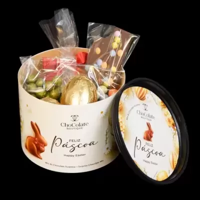 Maria Chocolate Lata Mix de Chocolates Surpresa “Páscoa” Chocolate Fabrico Artesanal