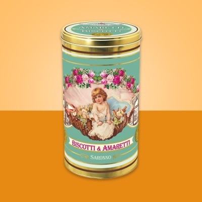 Lata Retro Itália Sortido Amarettis -  Crocante e Macio Chiostro di Saronno