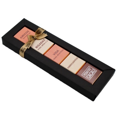 Pedaços de Cacau Caixa 5 Napolitanas "Vida Divertida" de Chocolate Negro
