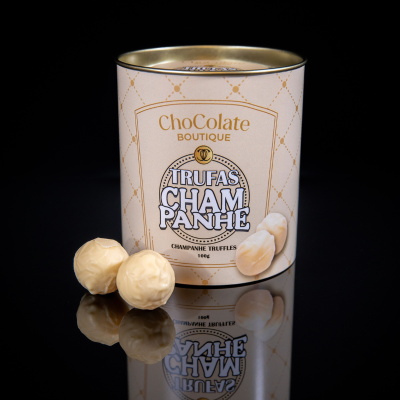 Maria Chocolate Lata Trufas de Champanhe Chocolate Fabrico Artesanal