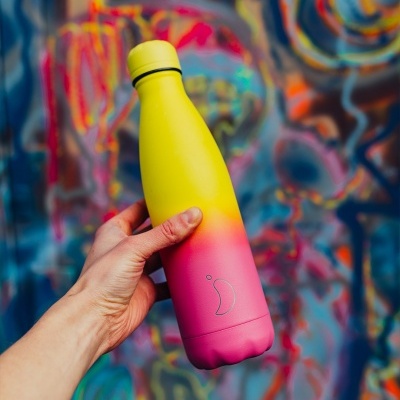 Chilly´s Garrafa Isotérmica Gradient – Neon Amarelo/Rosa 500ml Utensílios