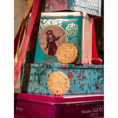 La Sablésienne Caixa Dispensadora Quadrada Bolachas Cubo Nature - "Adele's toys"