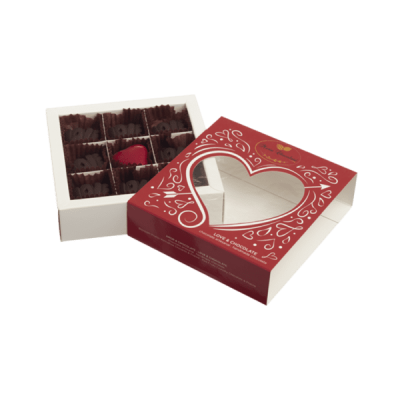 Maria Chocolate Caixa 9 Bombons Amor & Chocolate Especial Dia dos Namorados Chocolate Fabrico Artesanal