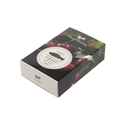 Maria Chocolate Lata Sardinhas de Chocolate com Ginja de Óbidos Chocolate Fabrico Artesanal