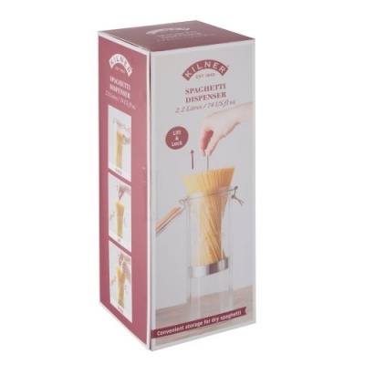 Embalagem de dispensador de spaghetti Wilners plástico transparente com base metálica