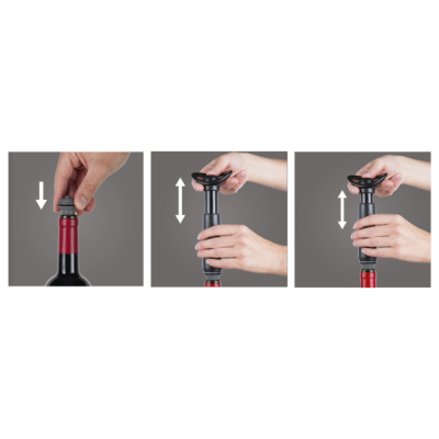 Vacu Vin Bomba de Vácuo Manual com Três Rolhas e Um Apara Pingas Utensílios