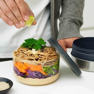 Black Blum Glass Lunch Bowl Utensílios