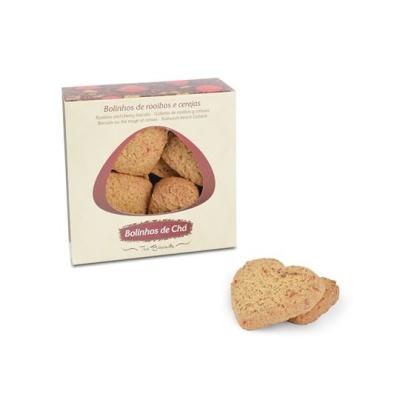 Telhas Confeitaria Bolinhos de Chá Rooibos e Cerejas Bolacha