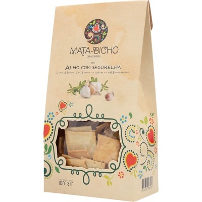 Mata-Bicho Crackers de Alho com Segurelha Bolacha Salgada