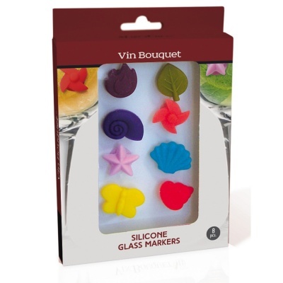 Vin Bouquet Conjunto Oito Marcadores de Copos Coloridos Vinho Utensílios