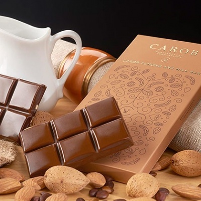 Carob Tablete de Alfarroba, Leite e Amêndoa Chocolate