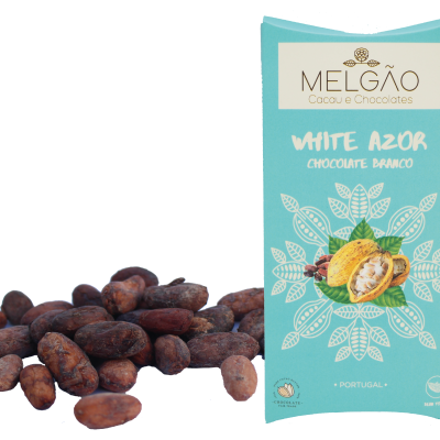 Melgão Cacau e Chocolates Tablete Chocolate White Azor 35% Fabrico Artesanal