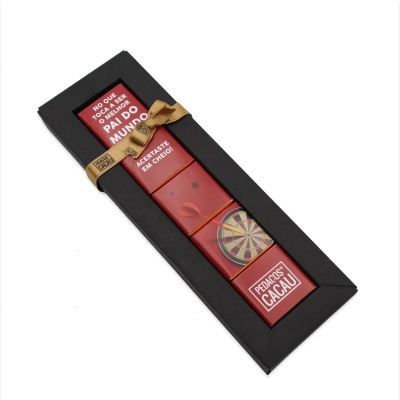 Pedaços de Cacau Caixa 5 Napolitanas "PARA O MELHOR PAI DO MUNDO" de Chocolate Negro