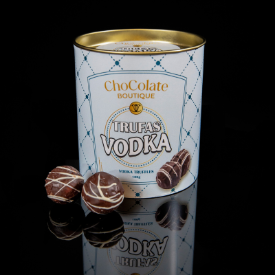 Maria Chocolate Lata Trufas de Vodka Chocolate Fabrico Artesanal