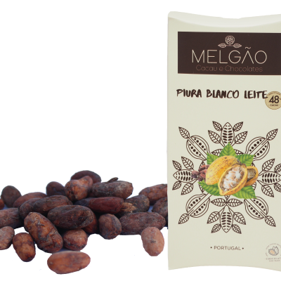 Melgão Cacau e Chocolates Tablete Chocolate Piura Blanco Leite 48% Fabrico Artesanal