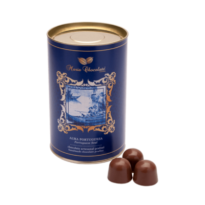 Maria Chocolate Lata Bombons Praliné Coleção Alma Portuguesa Chocolate Fabrico Artesanal