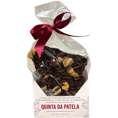 Quinta da Patela Cacos de Chocolate Negro 70% com Caramelo, Flôr de Sal e Amêndoa