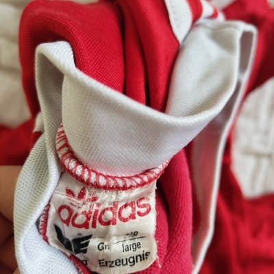 Vintage Adidas Erima Football Shirt Red 1980s (L)
