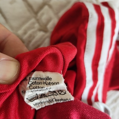 Vintage Adidas Erima Football Shirt Red 1980s (L)