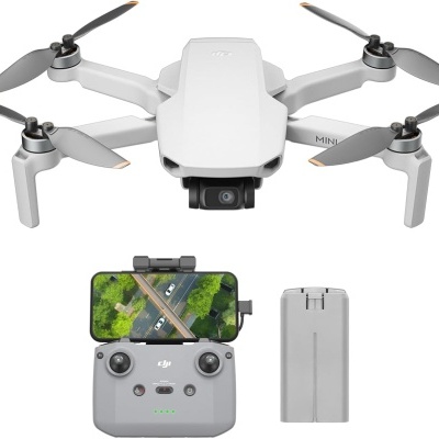 Drone DJI Mini 4K, drone com câmara 4K UHD para adultos, menos de 249 g, estabilização em 3 eixos, transmissão de vídeo a 10 km, retorno automático, 1 bateria durante o máximo tempo de voo de 31 min