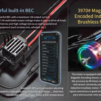Motor brushless magnético 3970# com controlador e aplicação Bluetooth para ajuste
