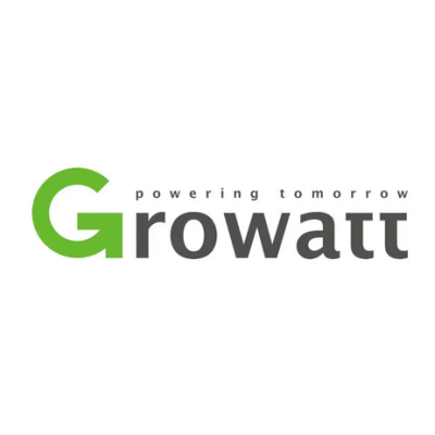 Logotipo Growatt com texto e fundo branco