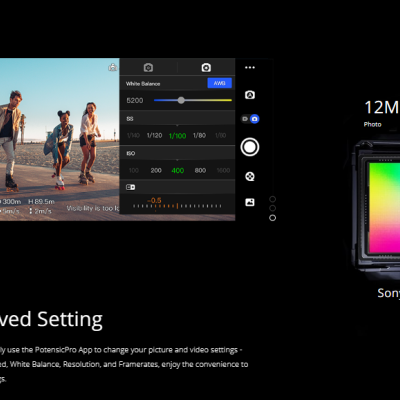 ATOM GPS Drone com Câmara 4K 3-eixos Gimbal, Transmissão de video de 6Km Rastreamento visual, Co