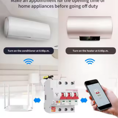 Disjuntor 3P  SCB03  Smart Tuya Wifi  1-63 amperes ajustável por télemovel com duas antenas.