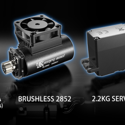 Componentes eletrónicos para modelos RC em fundo preto