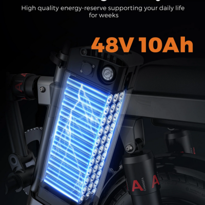 Bicicleta Elétrica Dobrável ENGWE T14 250W 55 km Alcance Máximo.  Velocidade Máxima 25 km/h.