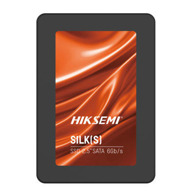 Unidade SSD HIKSEMI SILK(S) 2.5 SATA em fundo preto