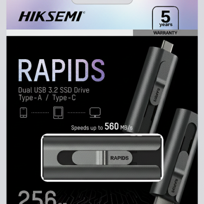 Pen USB SSD Drive dual USB 3.2 preto com embalagem