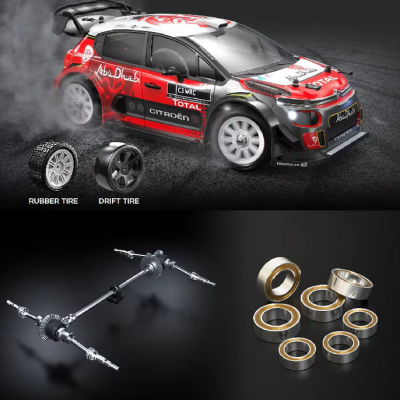 Carro de corrida em miniatura Citroën com acessórios e componentes mecânicos