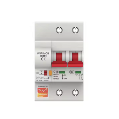 Disjuntor 2P SCB02  Smart Tuya Wifi  1-63 amperes ajustável por télemovel com duas antenas.