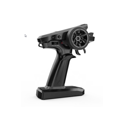 Comando preto para carro RC com punho ergonómico e roda de direção