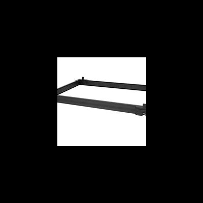 Estrutura metálica retangular preta para cama ou suporte