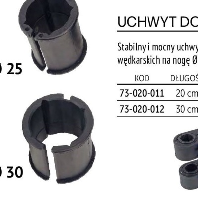 Suportes plásticos para guarda-chuvas com peças azuis e texto de preços em fundo branco