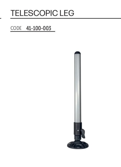 Perna telescópica metálica com base preta e código 41-100-003
