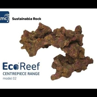 Rocha decorativa castanha EcoReef com fundo branco.