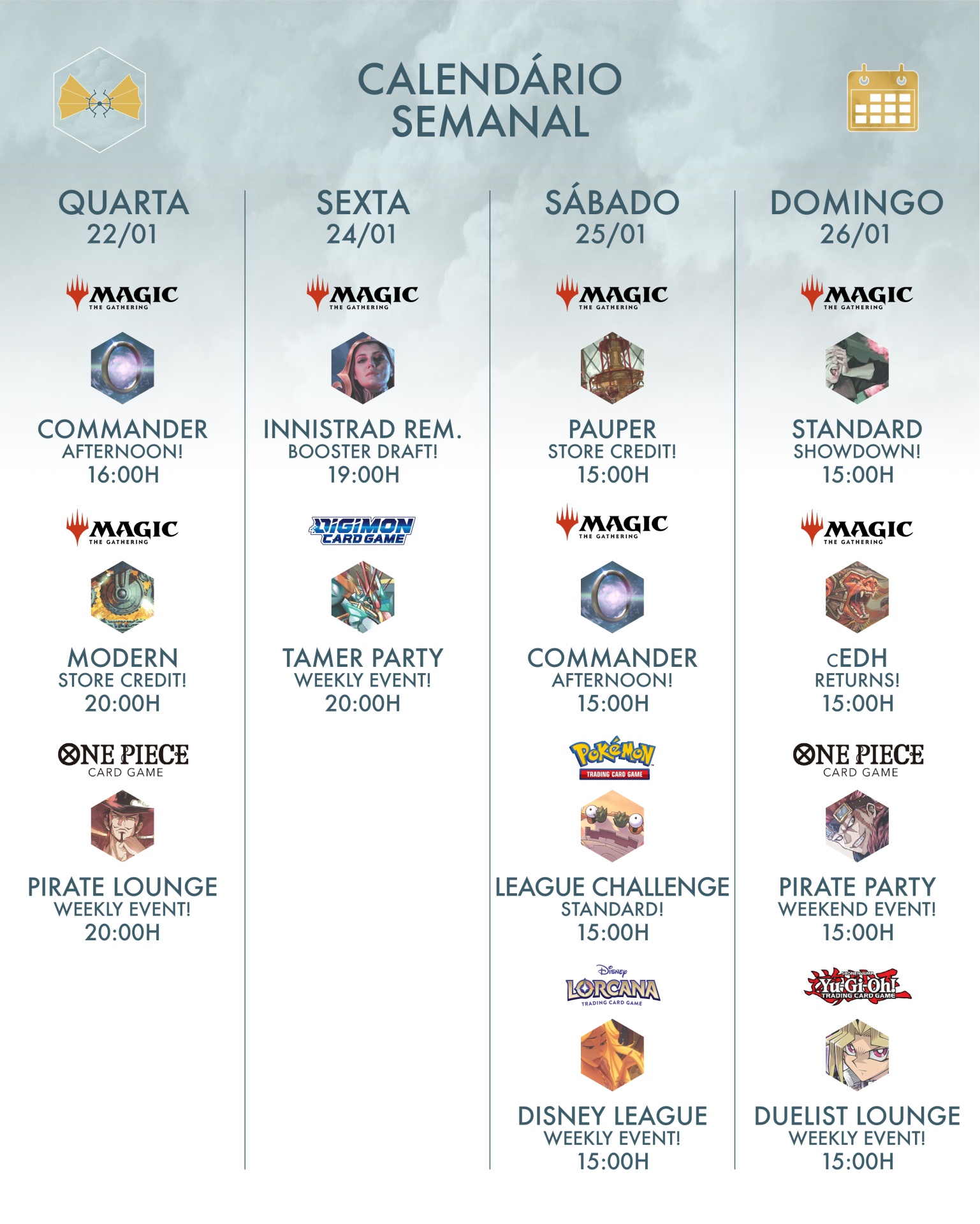 Eventos semanais na tua Local Game Store em Évora! ⛵️ Eventos semanais na tua Local Game Store em Évora! ⛵️