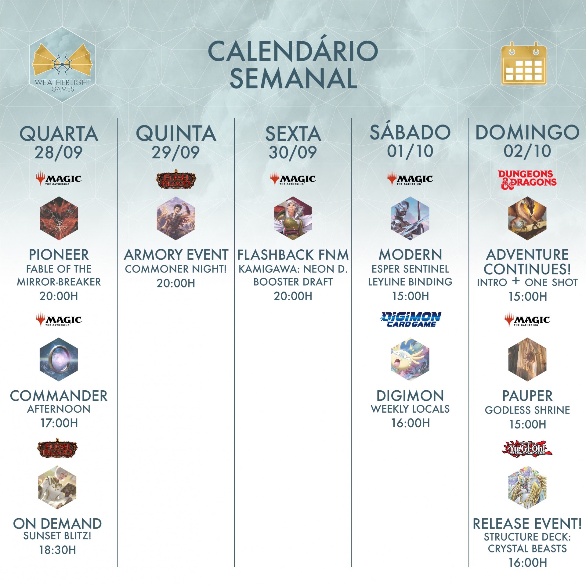 Eventos semanais na tua Local Game Store em Évora! ✨ Eventos semanais na tua Local Game Store em Évora! ✨