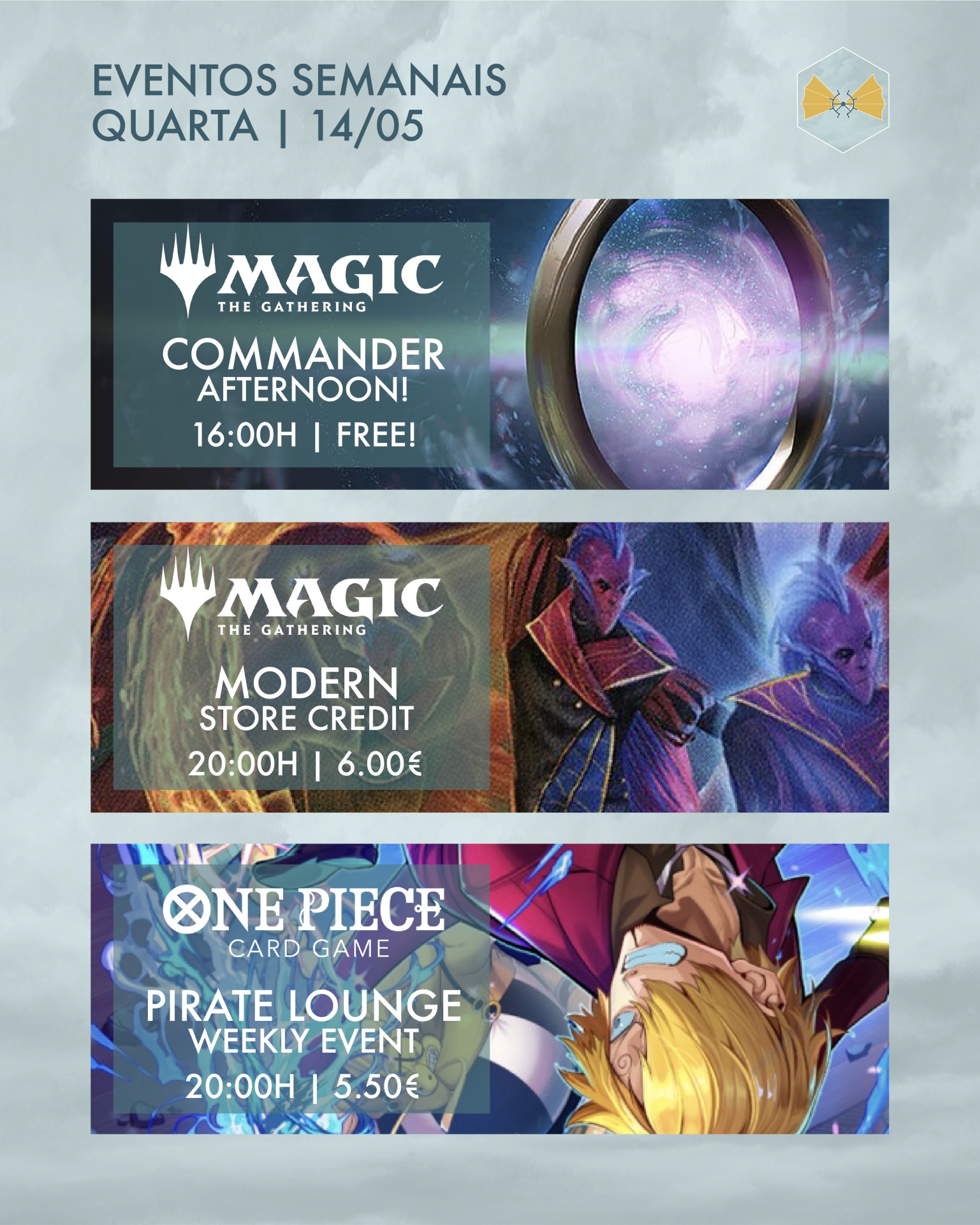 Eventos semanais na tua Local Game Store em Évora! ⛵️