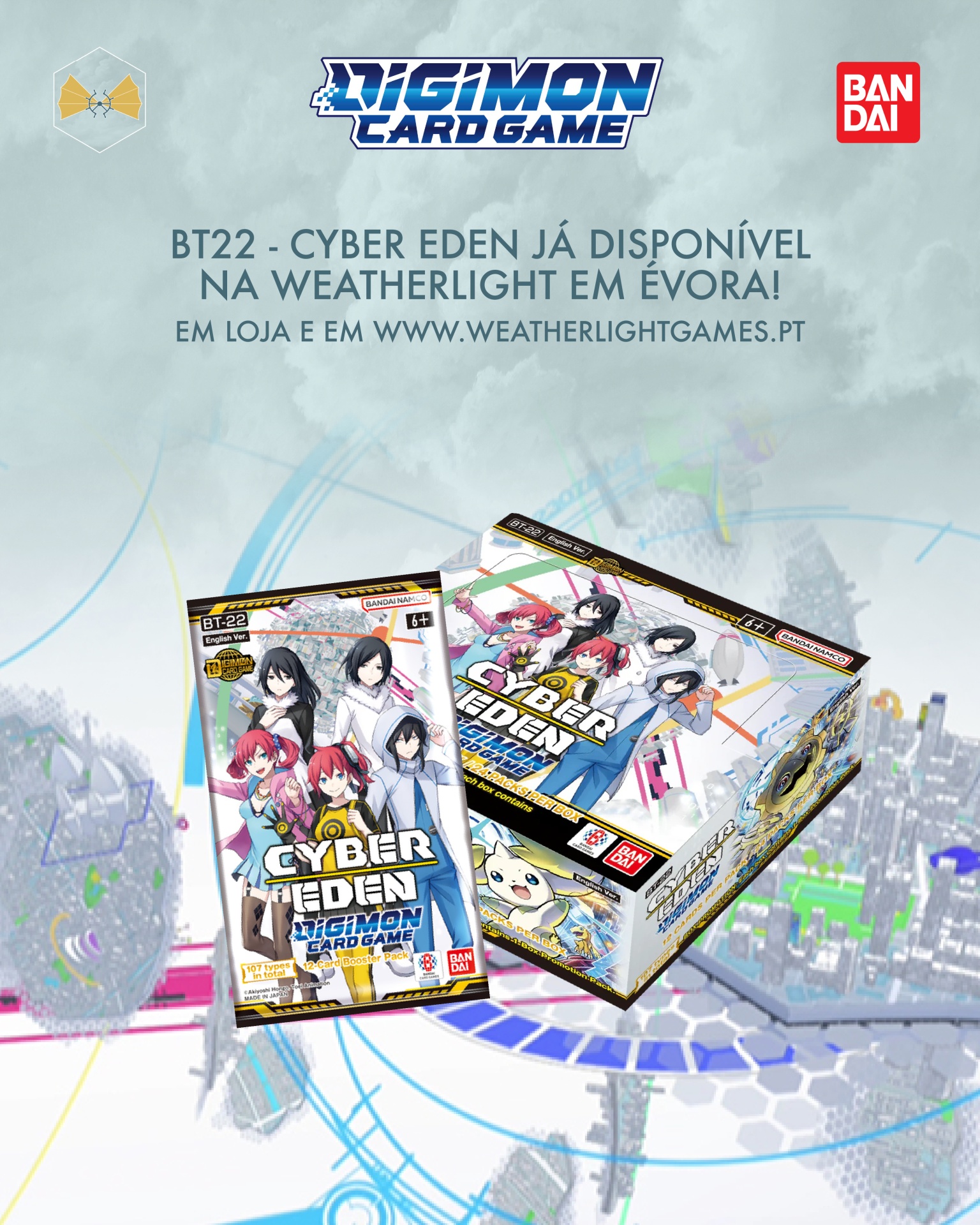 Estamos de volta ao Mundo Digital de Eden e Kowloon - BT22 Cyber Eden chegou! 🤩 Estamos de volta ao Mundo Digital de Eden e Kowloon - BT22 Cyber Eden chegou! 🤩