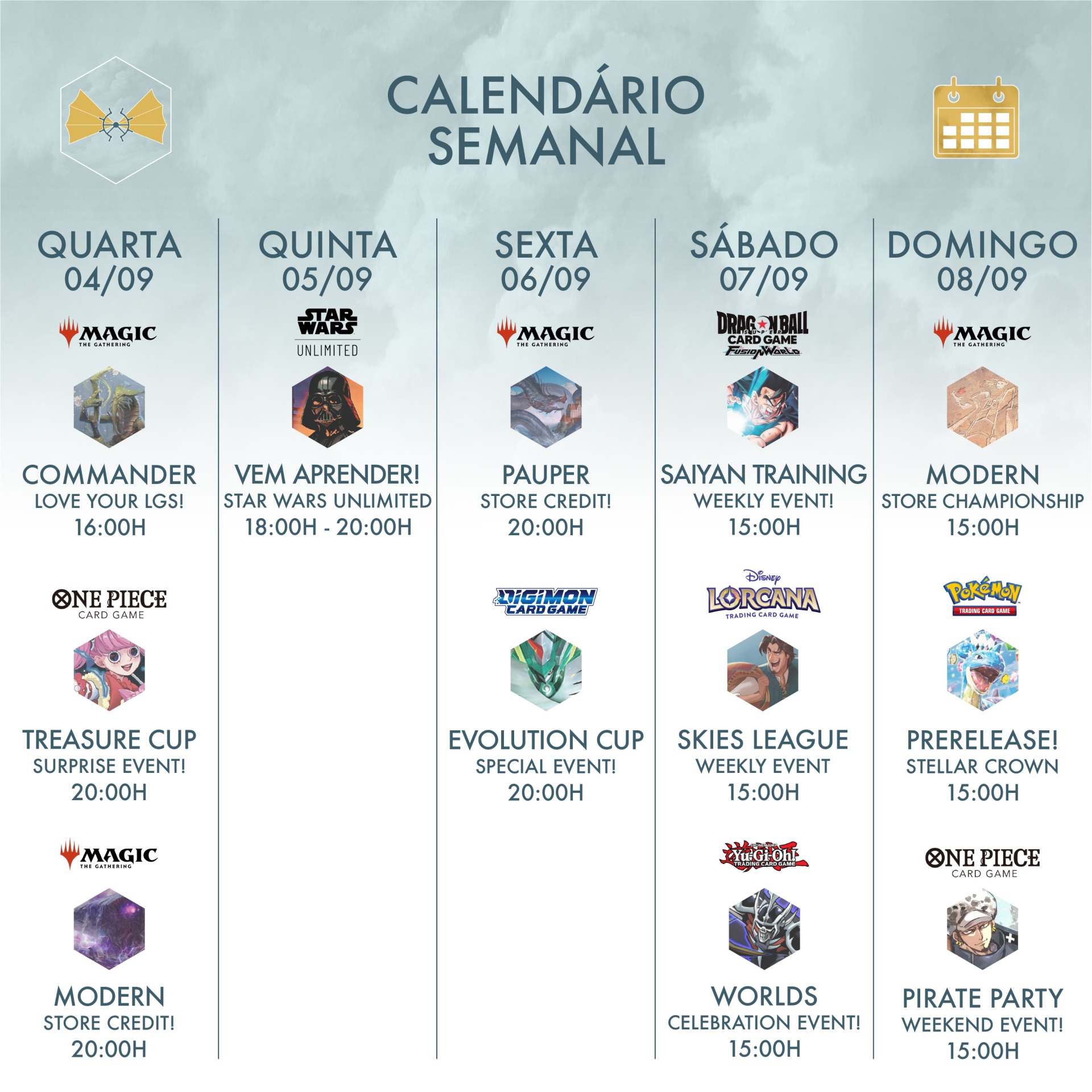 Eventos semanais na tua Local Game Store em Évora! ⛵️ Eventos semanais na tua Local Game Store em Évora! ⛵️