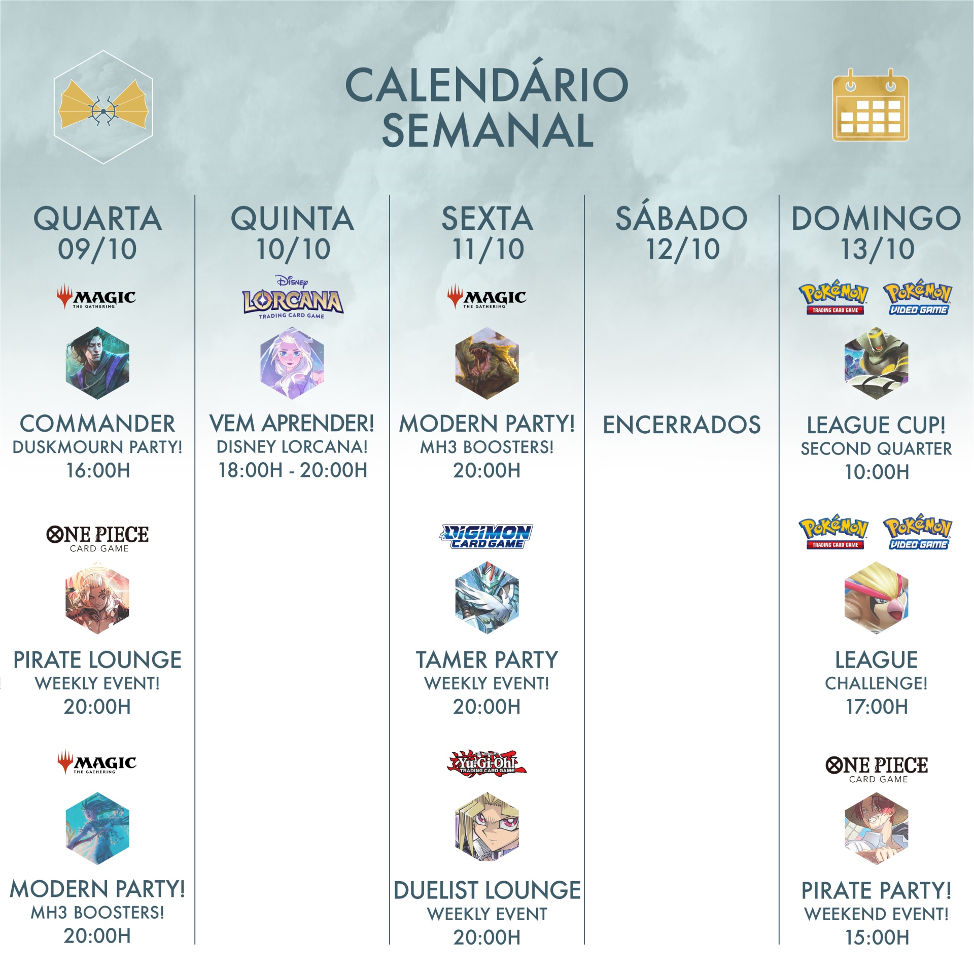 Eventos semanais na tua Local Game Store em Évora! ⛵️ Eventos semanais na tua Local Game Store em Évora! ⛵️